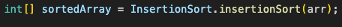 Dado un arreglo de enteros llamado “ arr “, ¿cuál es el código en Java para ordenar el arreglo en orden ascendente utilizando el algoritmo de ordenación por inserción?