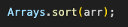 Dado un arreglo de enteros llamado “ arr “, ¿cuál es el código en Java para ordenar el arreglo en orden ascendente utilizando el algoritmo de ordenación por inserción?