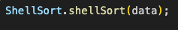 Dado un arreglo de enteros llamado ‘data’, ¿cuál es el código en Java para ordenar el arreglo en orden ascendente utilizando el algoritmo de ordenamiento Shell Sort?