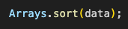 Dado un arreglo de enteros llamado ‘data’, ¿cuál es el código en Java para ordenar el arreglo en orden ascendente utilizando el algoritmo de ordenamiento Shell Sort?